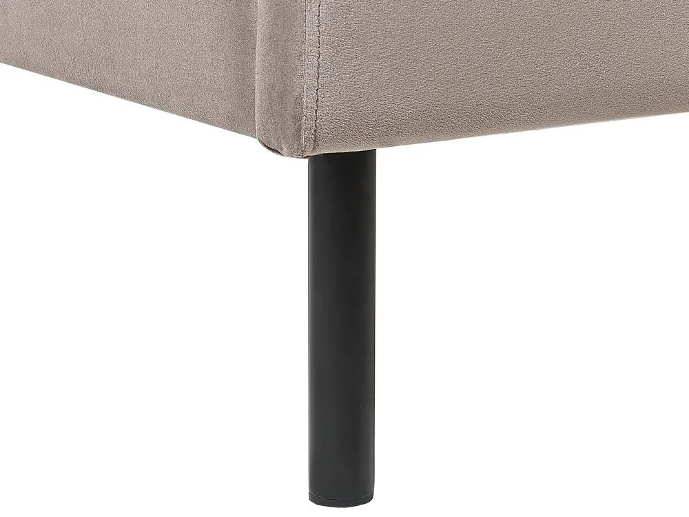 Säng med lamellram Sammet ARETTE 160 x 200 cm Taupe_843938