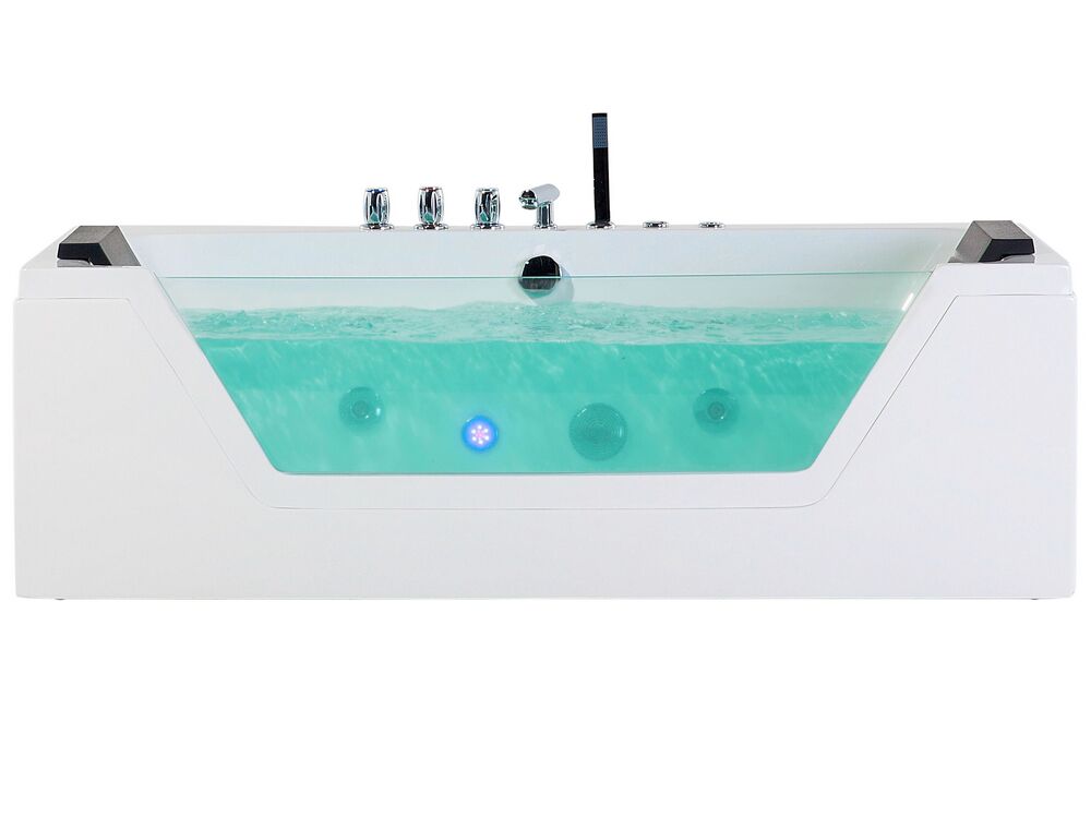 Hjørneboblebad med LED SAMANA 174 x 79 cm Hvit