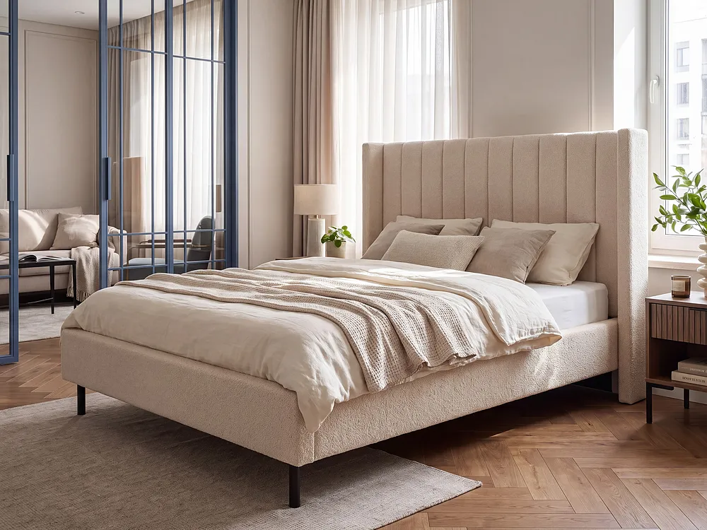 Sänky Buklee VILLETTE 140 x 200 cm Beige_1153759