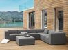 Garden Corner Sofa with Ottoman 7 Seater AREZZO Modular Grey Left Hand