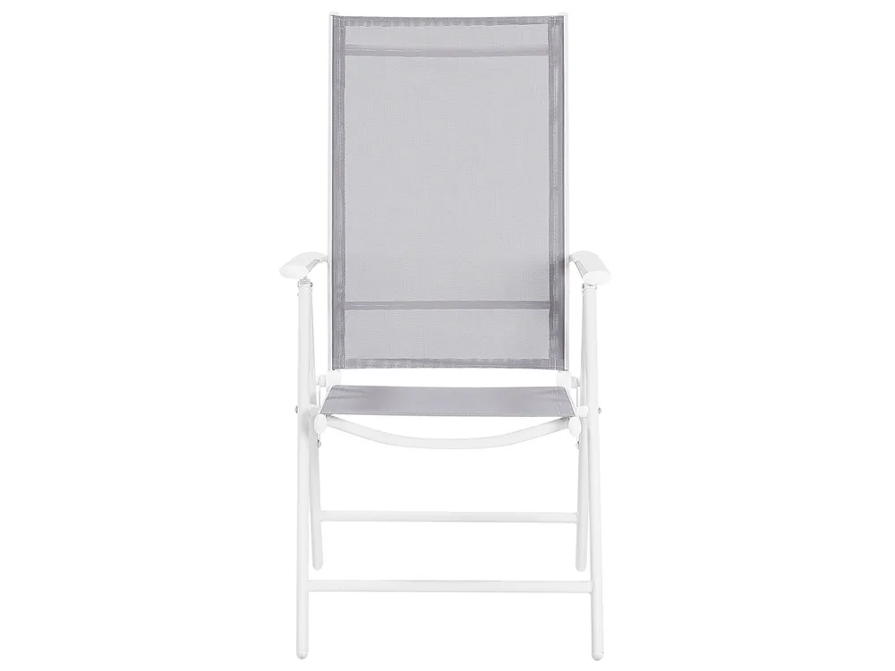 Garden Dining Set 6 Seater CATANIA Metal Grey_741421