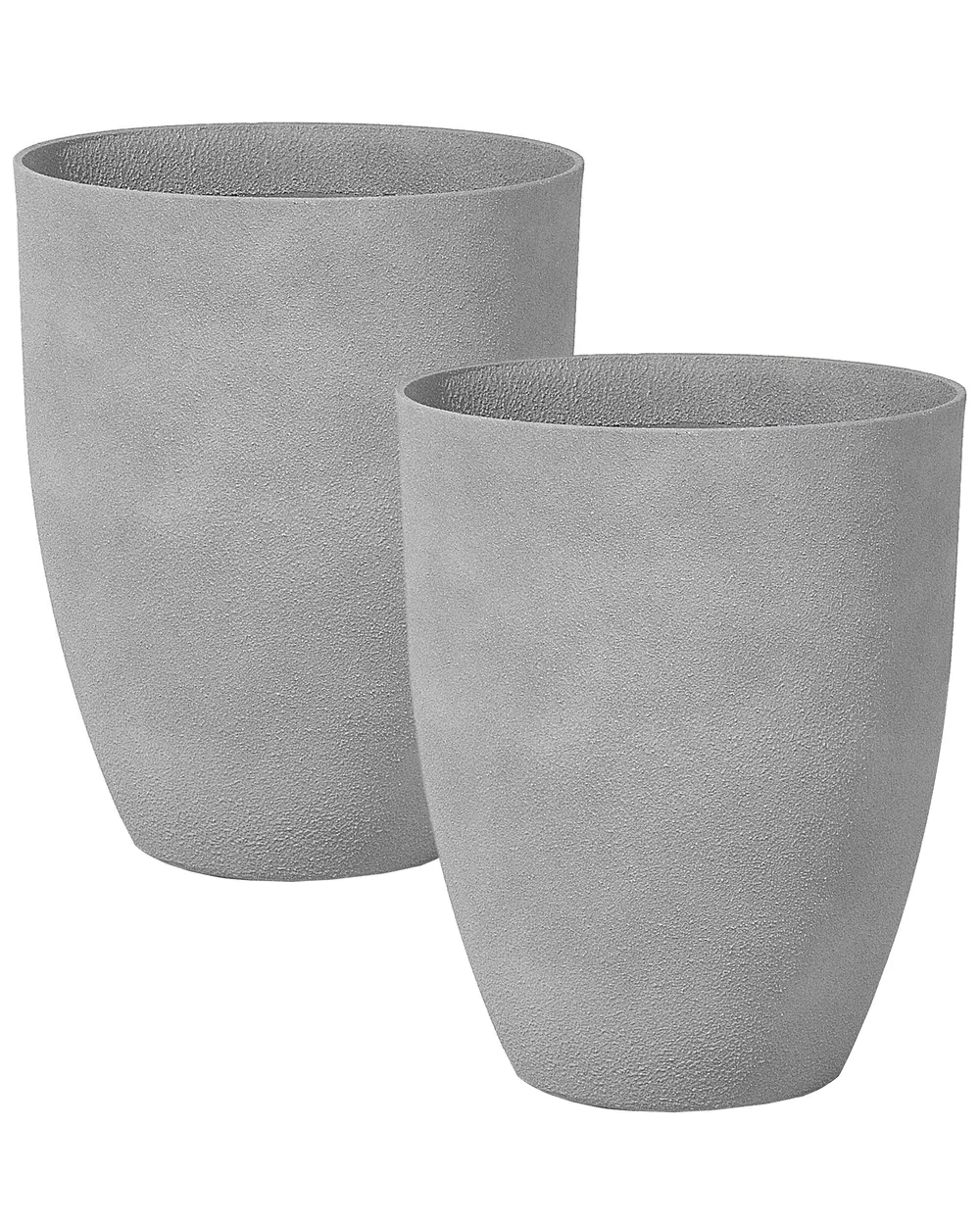 Set of 2 Plant Pots CROTON 43 cm Grey