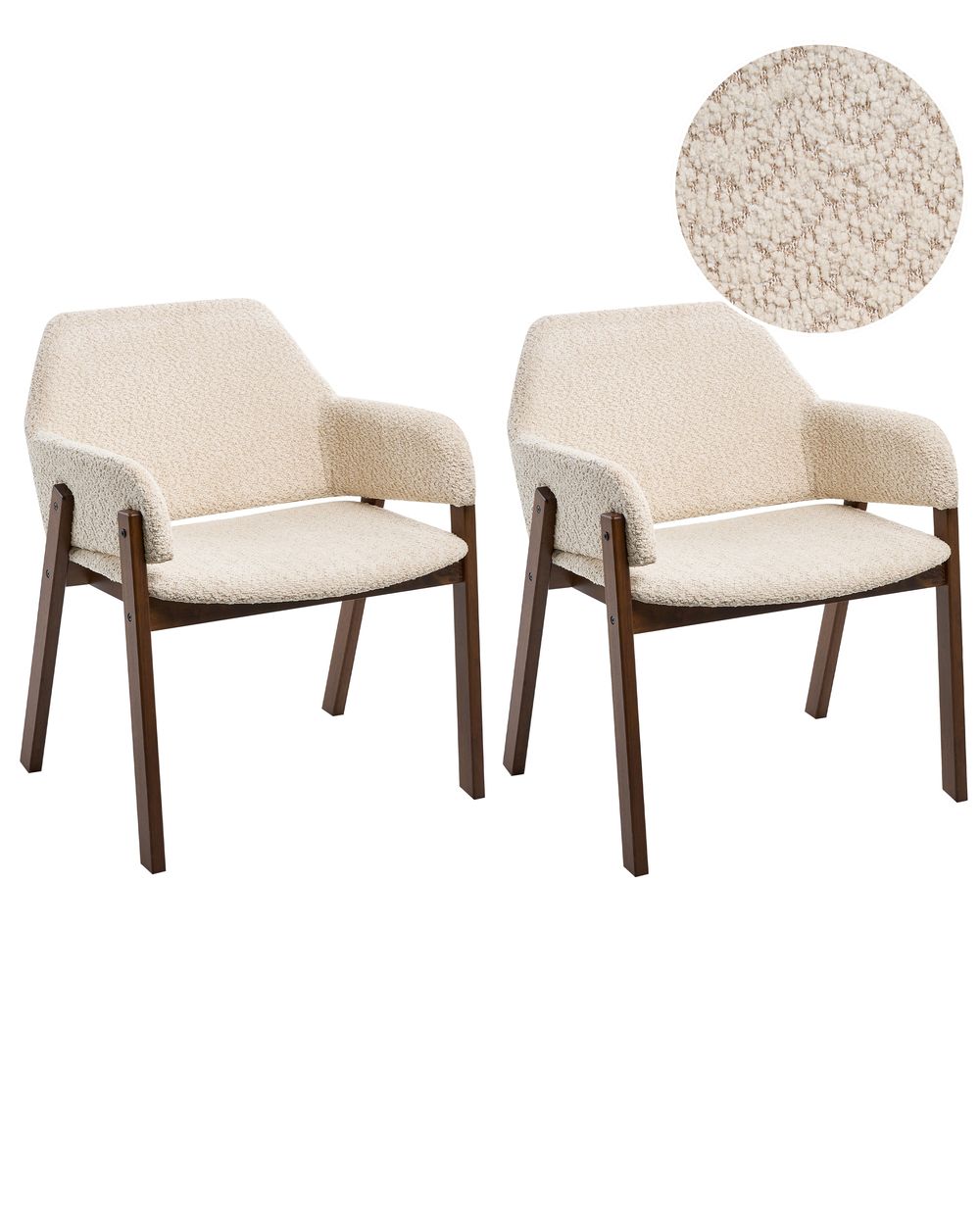 Set med 2 matstolar ALBION Bouclé Ljusbeige