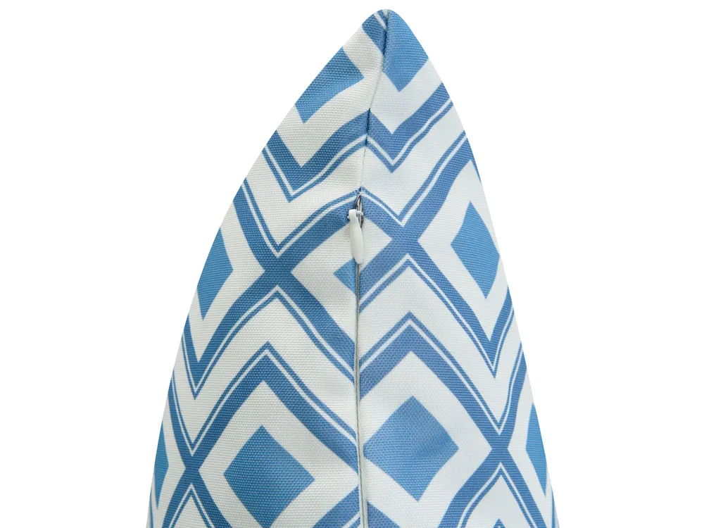 Set of 3 Outdoor Cushions DEUTZIA Geometric Pattern 45 x 45 cm Light Blue_1135514