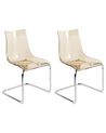 Set of 2 Dining Chairs MARSHALL Orange