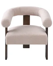 Fåtölj ILBRO Bouclé Mörkbrun/ Beige_1061239
