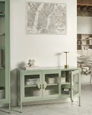 3 Door Sideboard GLEORA Metal Mint Green_1046373