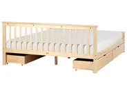 Bed with 4 Drawers OLENDON Pine Wood Light Brown 180 x 200 cm (EU Super King)_954969