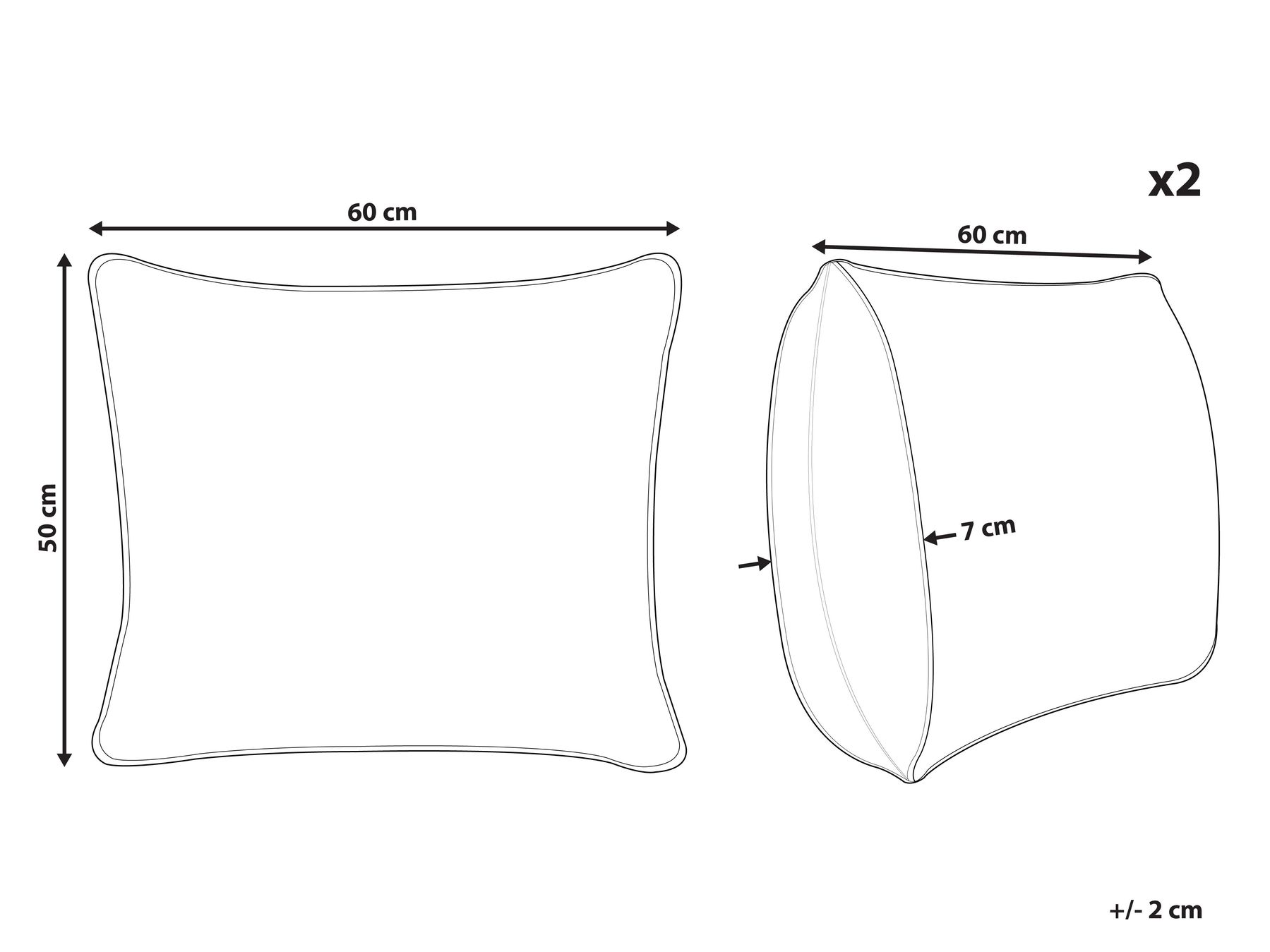 Set of 2 Bed Pillows PELISTER Low 50 x 60 cm Microfibre White_805439