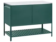 2 Piece Outdoor Kitchen Set with Bar Table MAENZA Green Metal_1045196