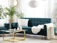Bäddsoffa 3-sits ABERDEEN Sammet Blågrön_737988