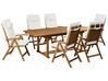 Garden Dining Set 6 Seater JAVA PREMIUM Acacia Wood Off-White
