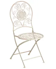 Set med 2 trädgårdsstolar YAVIZA Fällbar Metall Ljusbeige_1001881