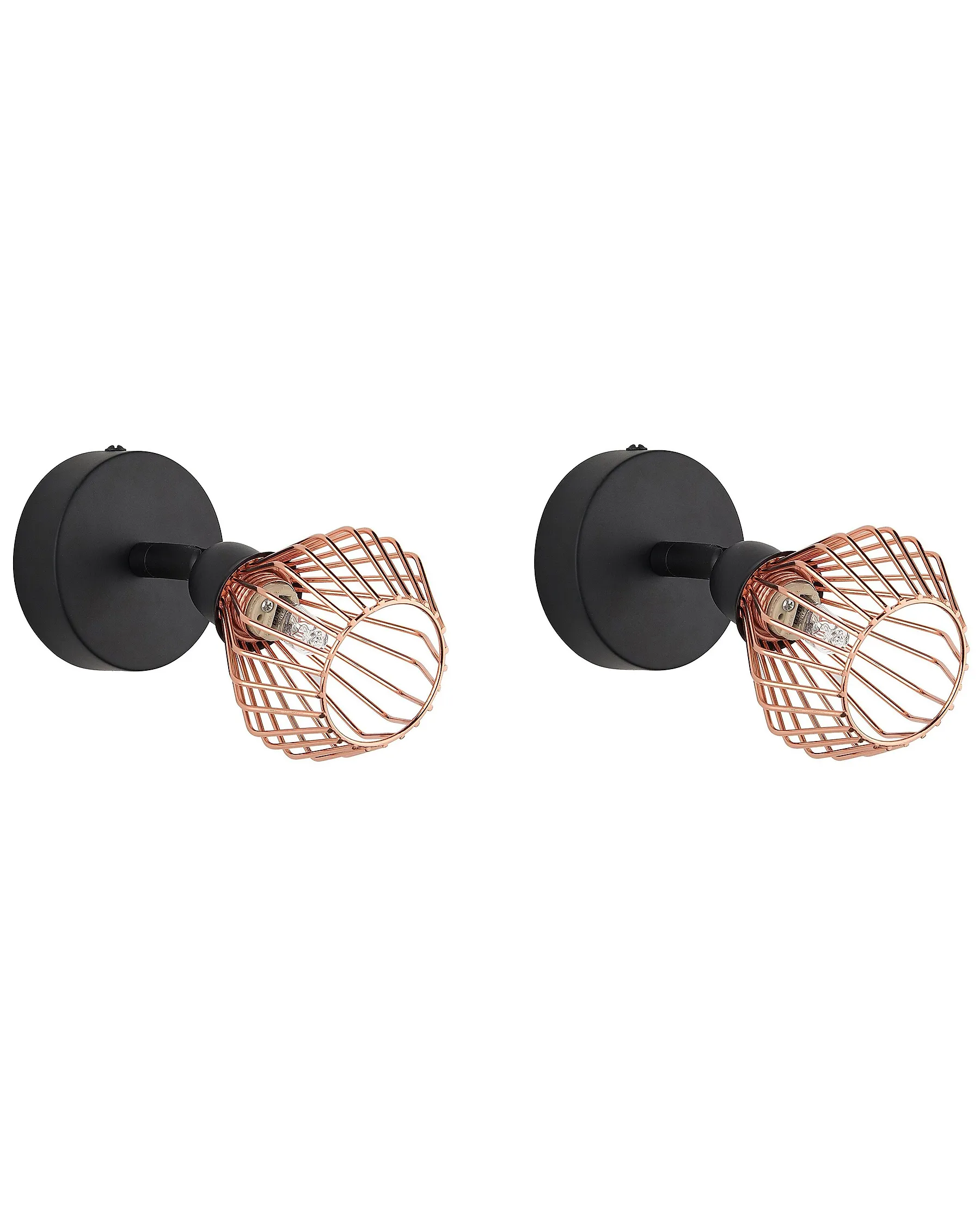 Sett med 2 spotlamper VOLGA Justerbar Metall Svart_768609