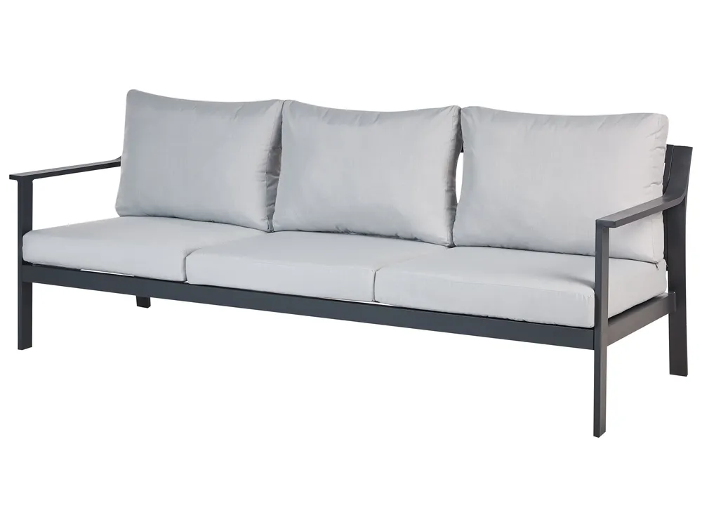 Garden Sofa 3 Seater KIATO Metal Light Grey_934610