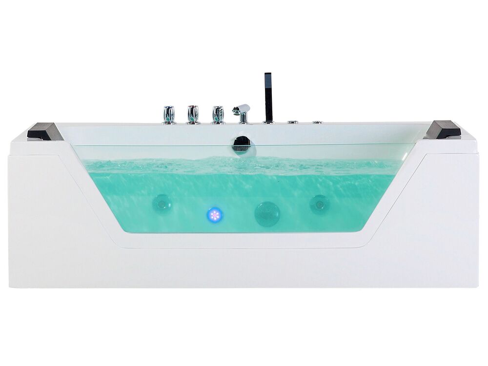 Hjørneboblebad med LED SAMANA 153 x 71 cm Hvit