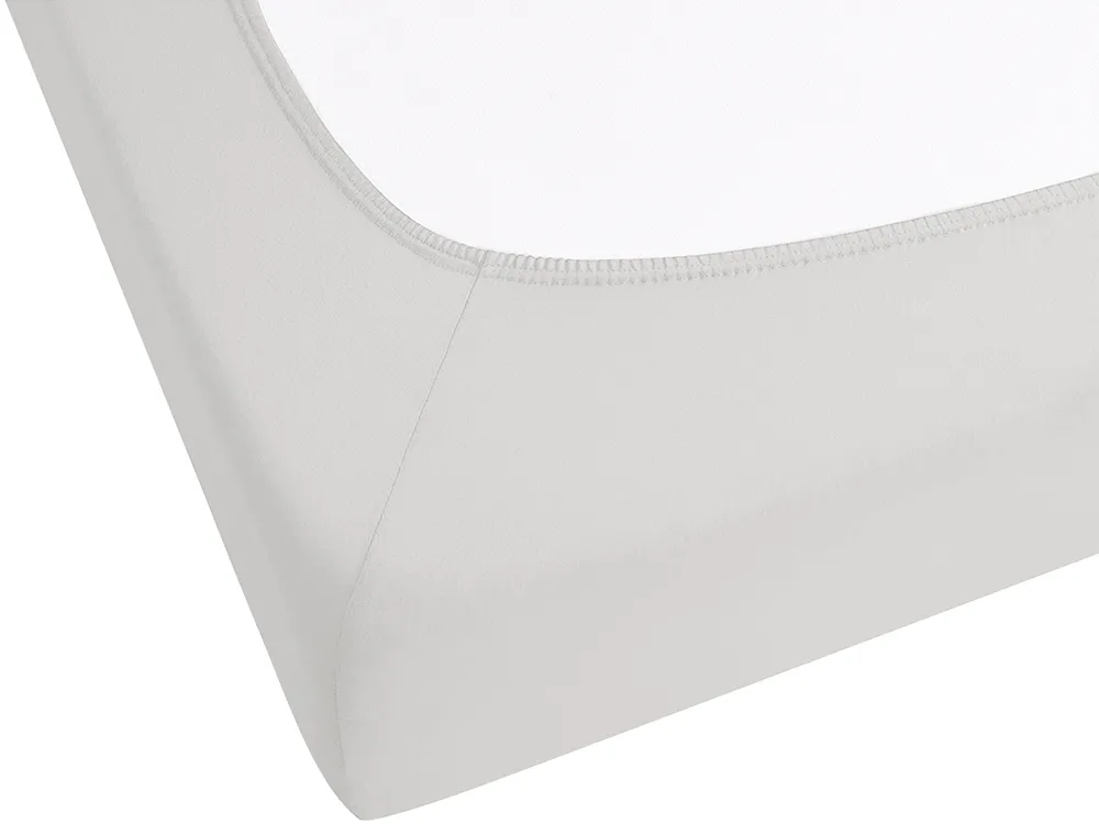Fitted Sheet JANBU 90 x 200 cm Cotton Light Grey_845190