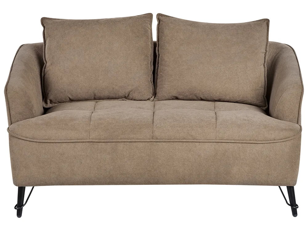 Living Room Set 5 Seater HOBRO Fabric Brown_949733