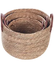 Set med 3 korgar SAYJAR Sjögräs Naturlig_849659