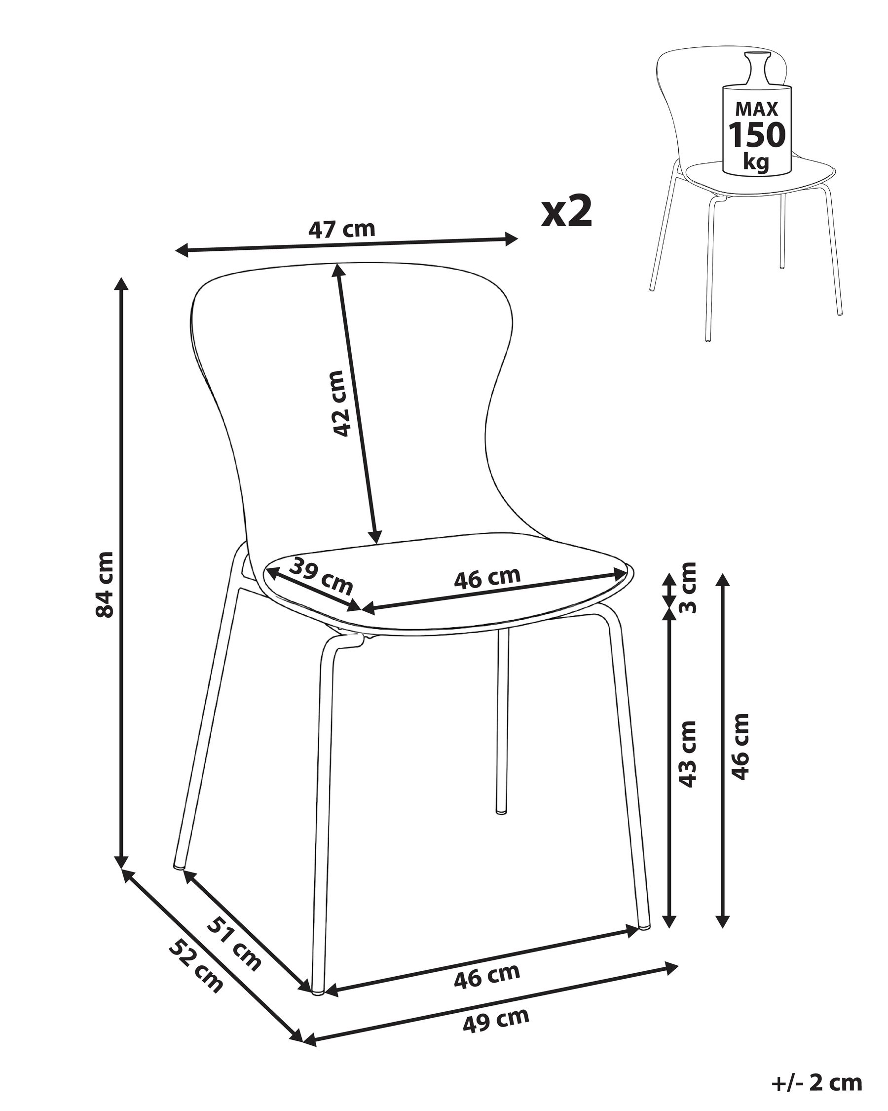 Set of 2 Dining Chairs PITSBURG  Black_1076801