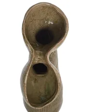 Flower Vase CALAMUS 28 cm Stoneware Green_935211