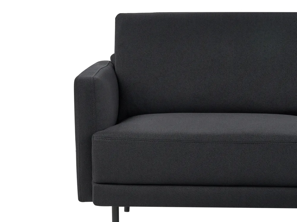 Corner Sofa 2 Seater BREDA Fabric Black Left Hand_946114