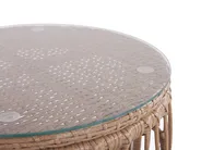 Garden Lounge Set with Table 4 Seater RAVELLO PE Rattan Natural_777353
