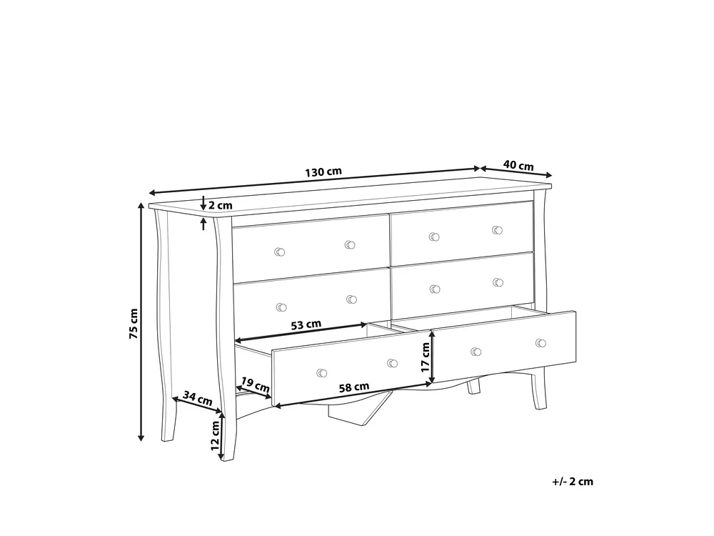 6 Drawer Chest WINCHESTER Black_786369
