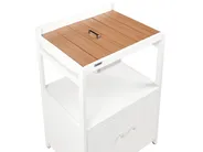 3 Piece Outdoor Kitchen Set with Sink ORTISEI White Metal_983950