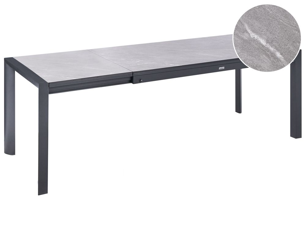 Extending Garden Dining Table BINASCO 160/220 cm 90 cm Stone Effect Grey