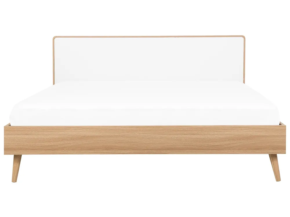 Bed with LED SERRIS 180 x 200 cm (EU Super King) Light Brown_748213