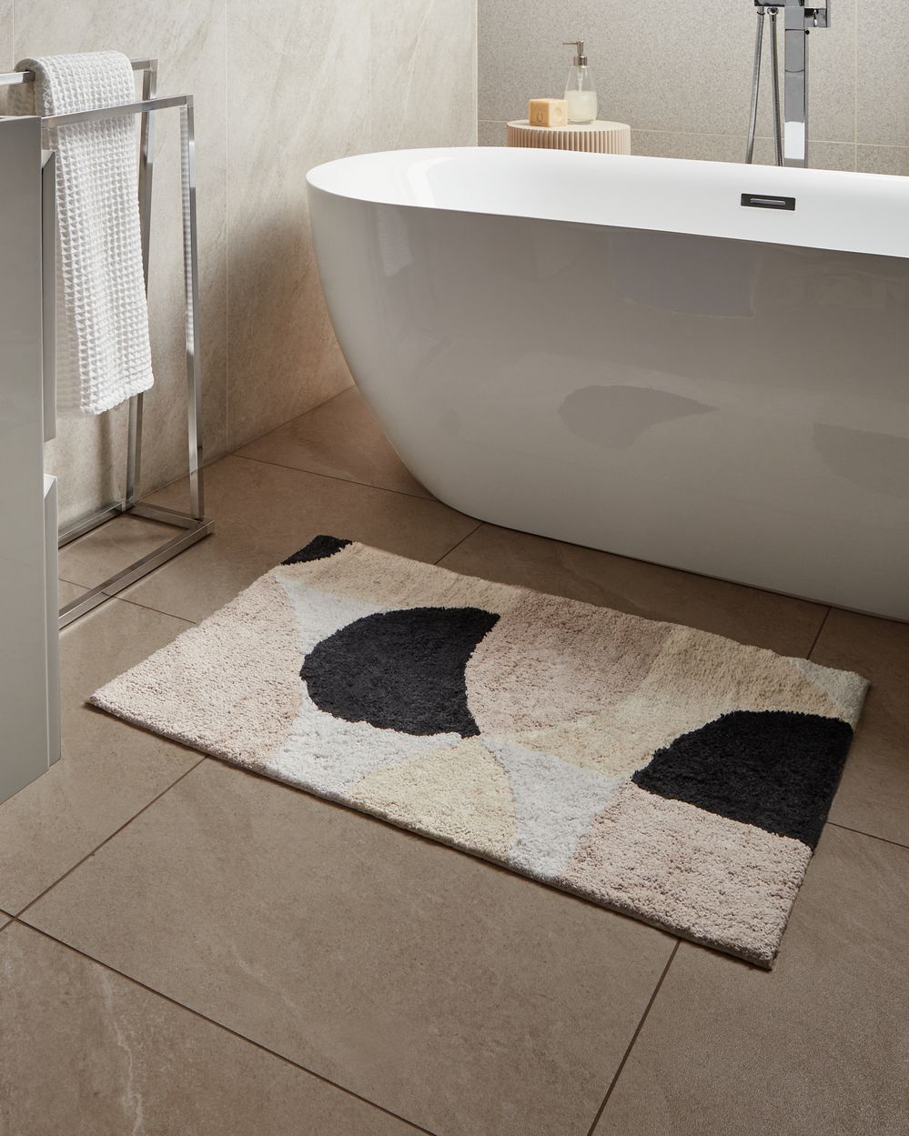 Kylpyhuonematto SANOLI Beige 60 x 90 cm Puuvilla