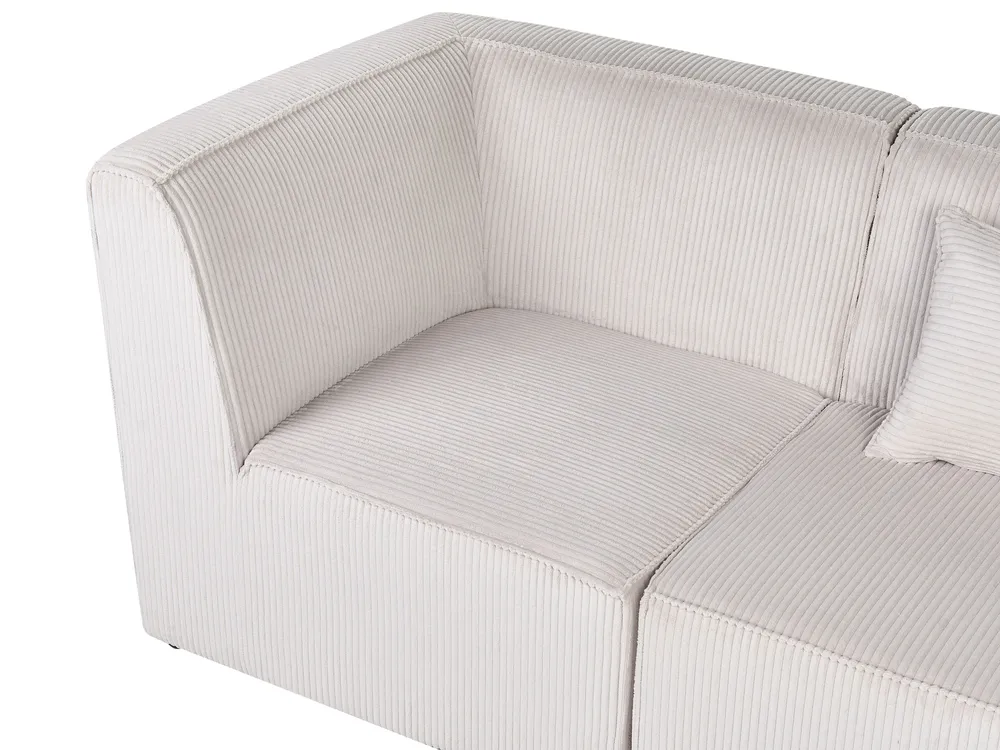Modular Corner Sofa 4 Seater LEMVIG Corduroy Beige Right Hand_1052846