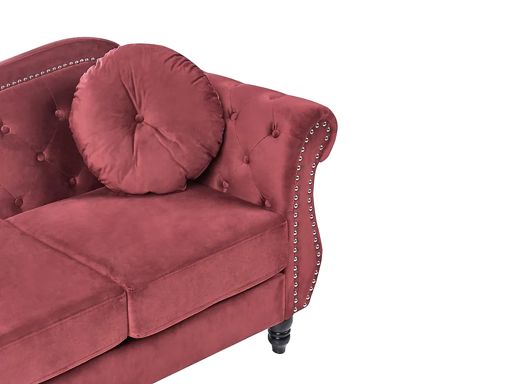 Sofa 3 Seater SKIEN Velvet Dark Red_1170547