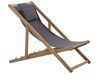 Folding Deck Chair AVELLINO with Replacement Fabrics Acacia Wood Dark Brown