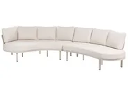 Garden Sofa 6 Seater ORIOLO with Tables Metal Light Beige_1125407