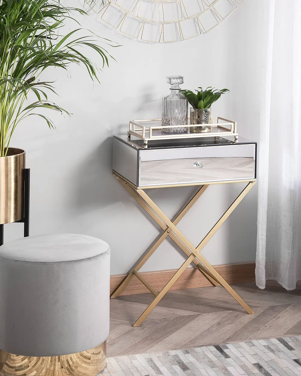 Side Table VIVY Glass Mirrored Silver