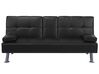 Sofa Bed 3 Seater ROXEN Faux Leather Black
