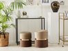 Set of 2 Storage Pouffes WICHITA Velvet Brown
