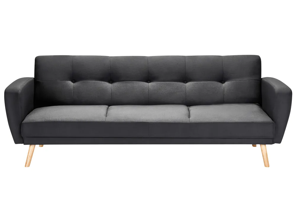 Sofa Bed 3 Seater FLORLI Fabric Black