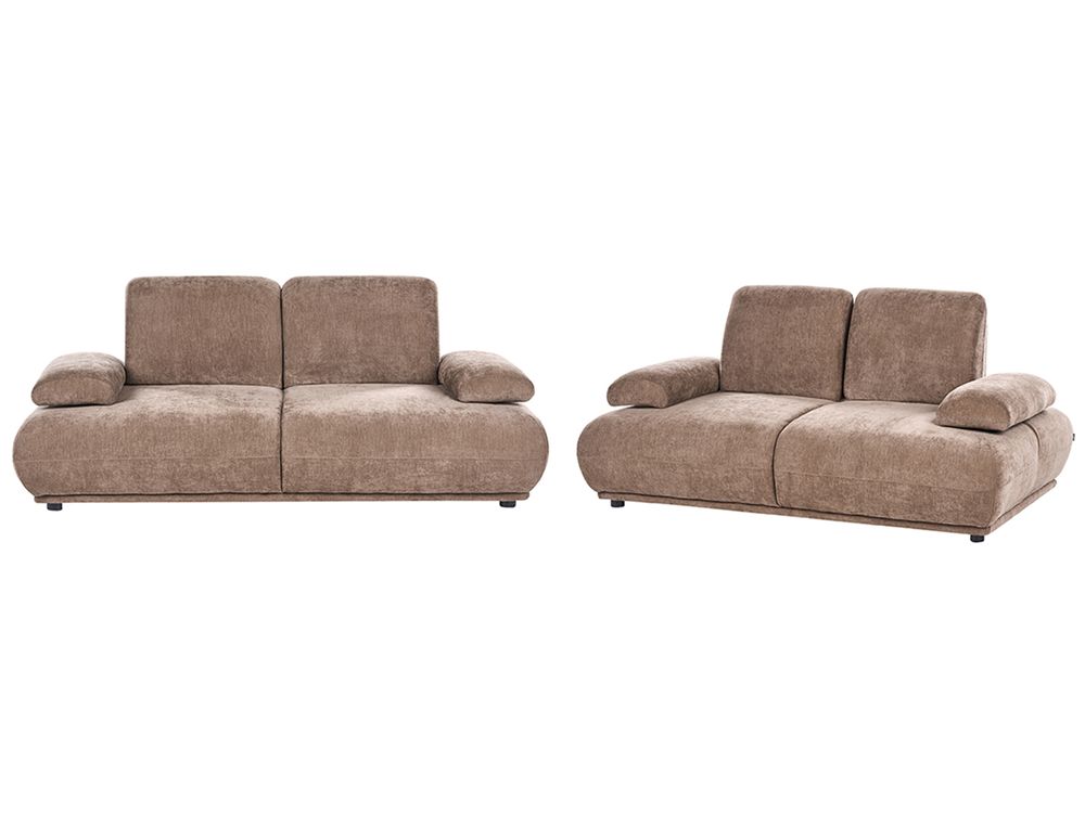 Living Room Set 5 Seater NACKA Chenille Brown