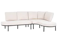 Garden Sofa with Table 4 Seater POLLINA Metal Black_1078916
