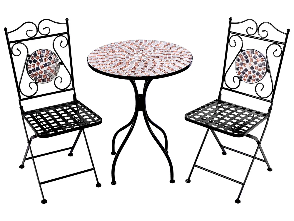 Bistro Set Folding CARPINO Metal Black_922515