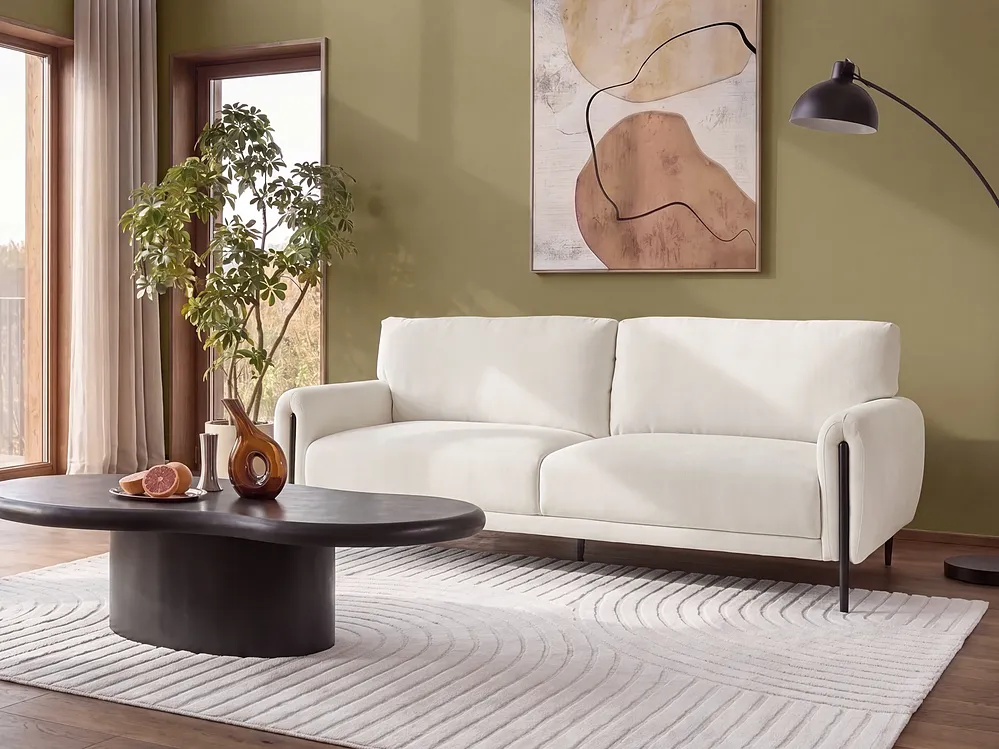 Sofa 3 Seater SKARO Chenille Off-White_1155787