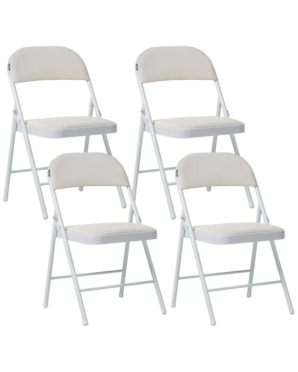 Set of 4 Folding Chairs SHASTA Metal White