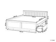 Bed with 4 Drawers OLENDON Pine Wood Brown 140 x 200 cm (EU Double)_1068491