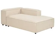 Left-Hand Chaise Longue ARDAL Fabric Beige_947786