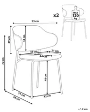 Set med 2 matstolar KENAI Mörkgrön_874534