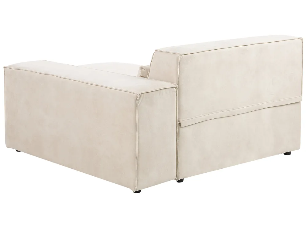 Modular Corner Sofa 4 Seater HELLNAR with Ottoman Velvet Light Beige Left Hand_911165