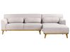 Corner Sofa 3 Seater SIMOS Fabric Light Grey Left Hand